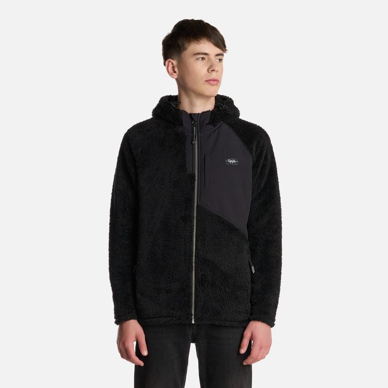 LIPPI - Polar Teen Boy Bear Shaggy-Pro Hoody Jacket Negro Lippi