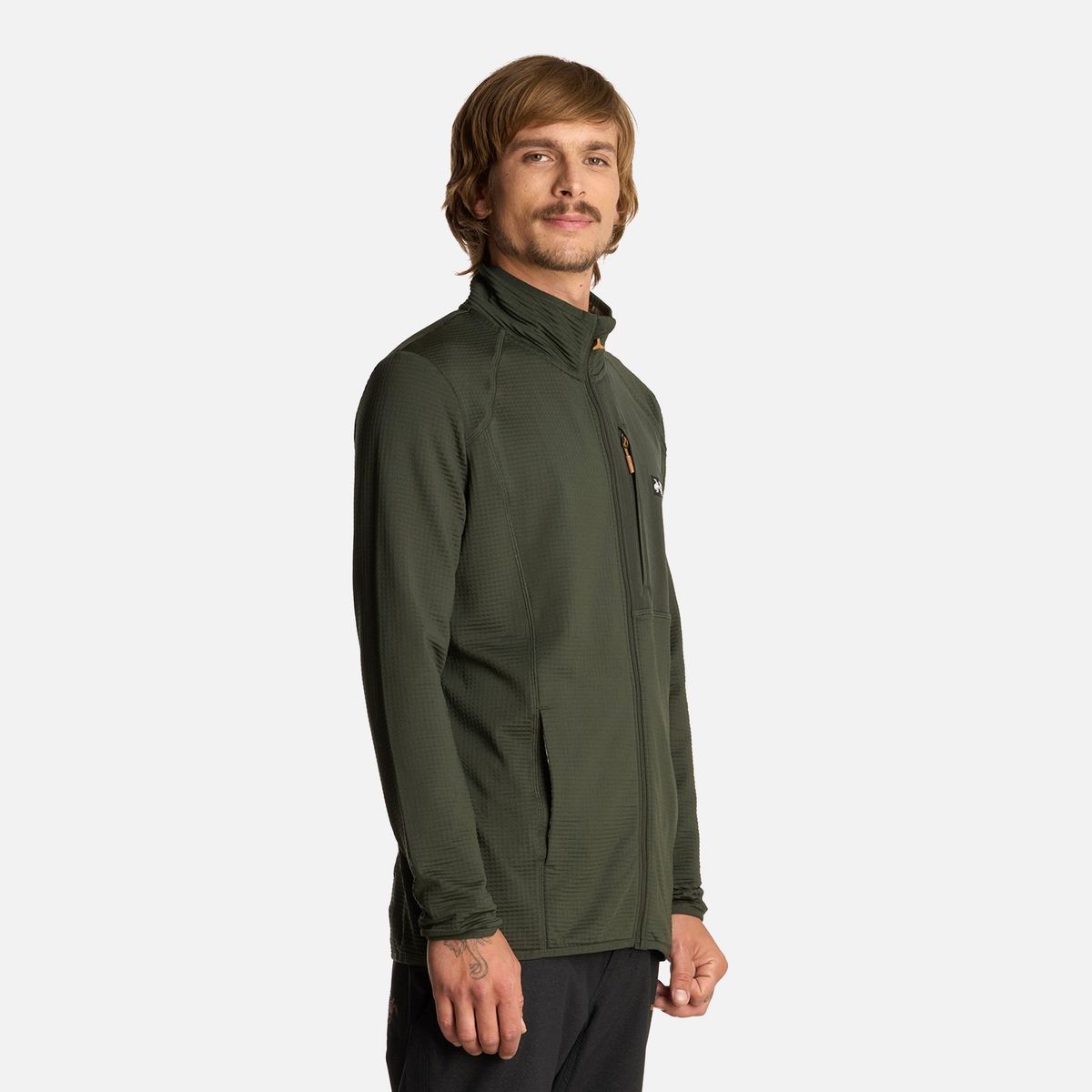 HAKA HONU - Polerón Hombre Taina Full Zip Verde Militar Haka Honu