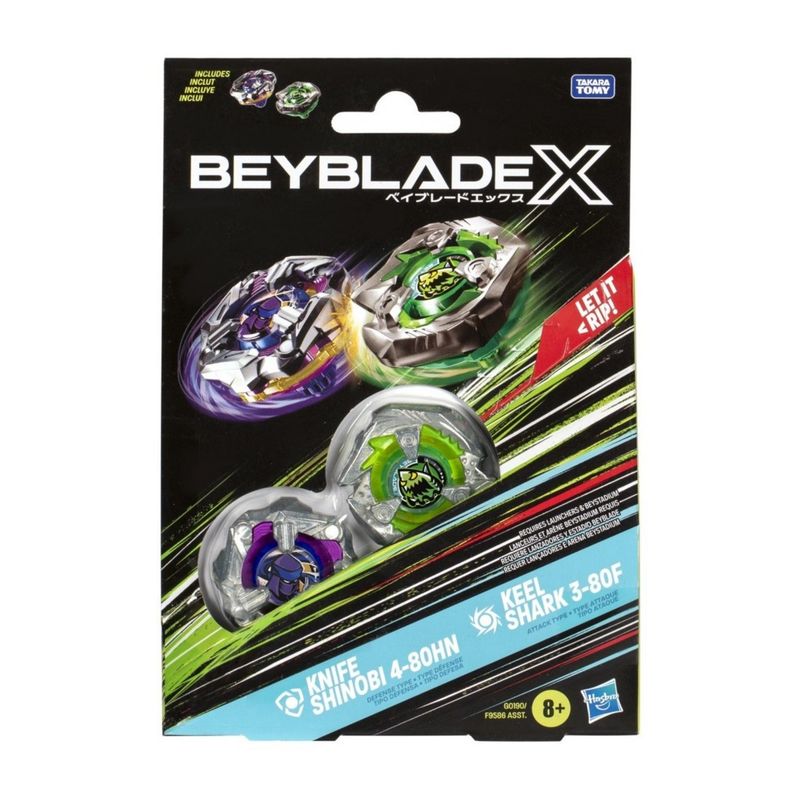 BEYBLADE - Beyblade X Duo Knife Shinobi y Keel Shark
