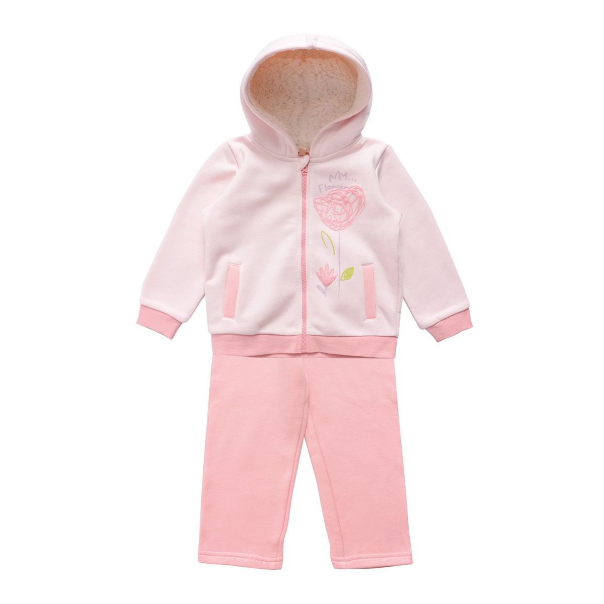 EXCEPTION - Conjunto Polerón y Pantalón Buzo Franela Bebé Niña