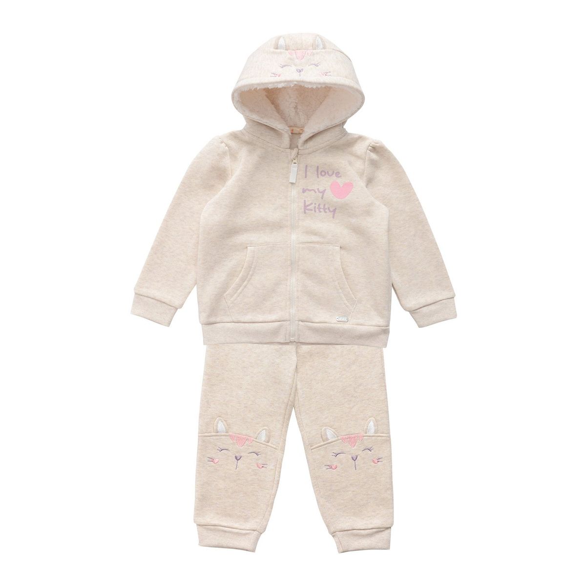EXCEPTION - Conjunto Polerón y Pantalón Buzo Franela Bebé Niña