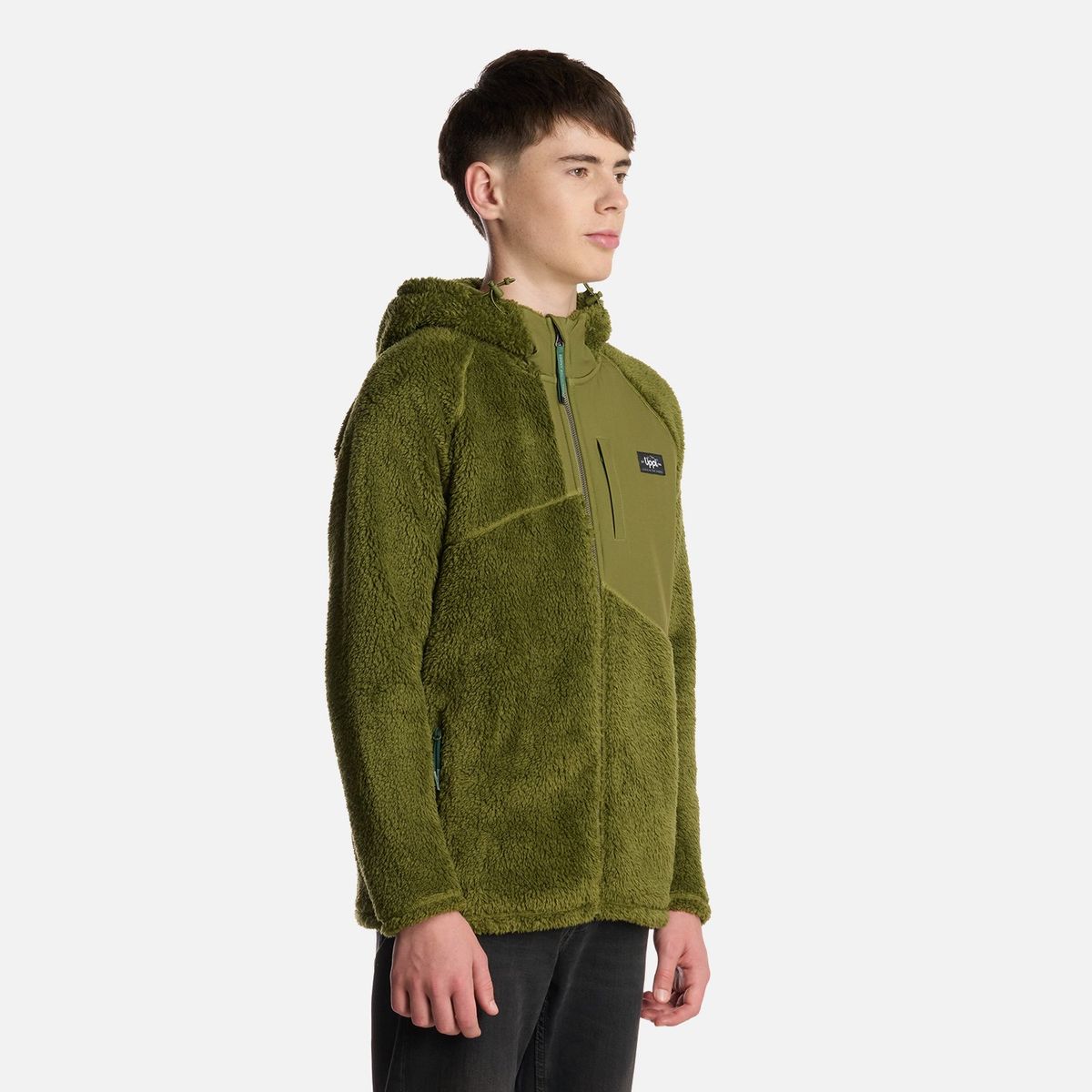 LIPPI - Polar Teen Boy Bear Shaggy-Pro Hoody Jacket Verde Lippi
