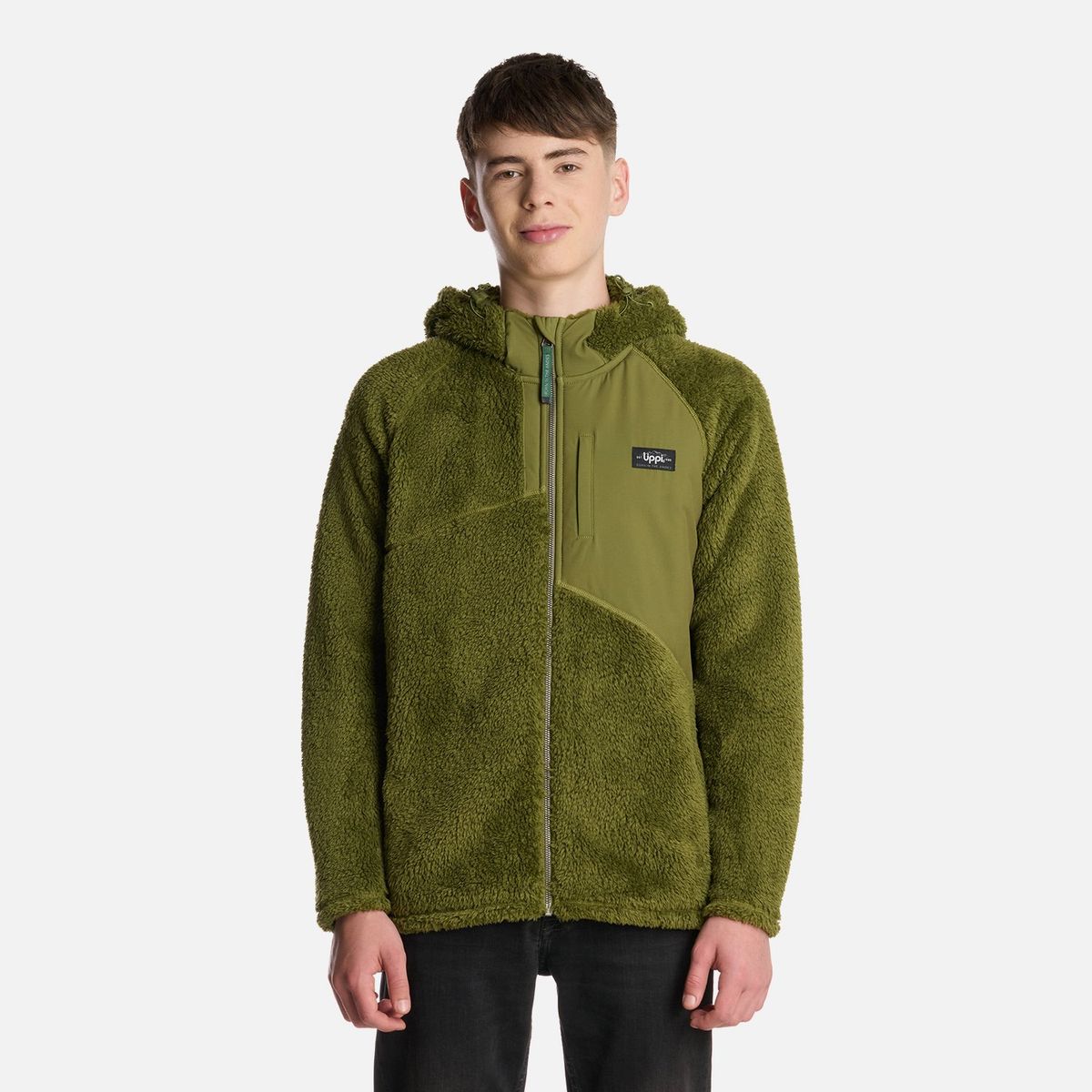 LIPPI - Polar Teen Boy Bear Shaggy-Pro Hoody Jacket Verde Lippi