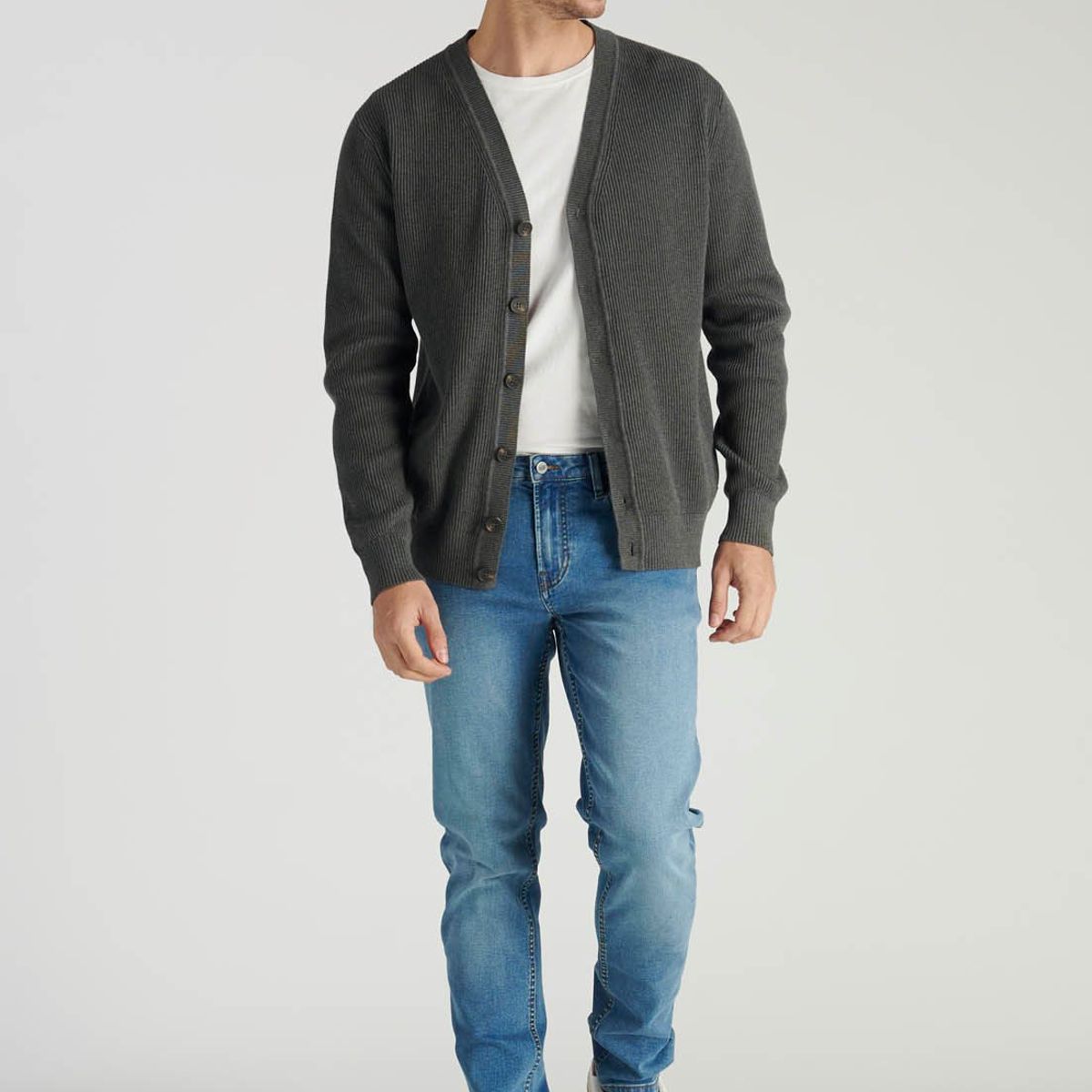 NEW MAN - Cardigan Oviedo Heritage Gris Newman