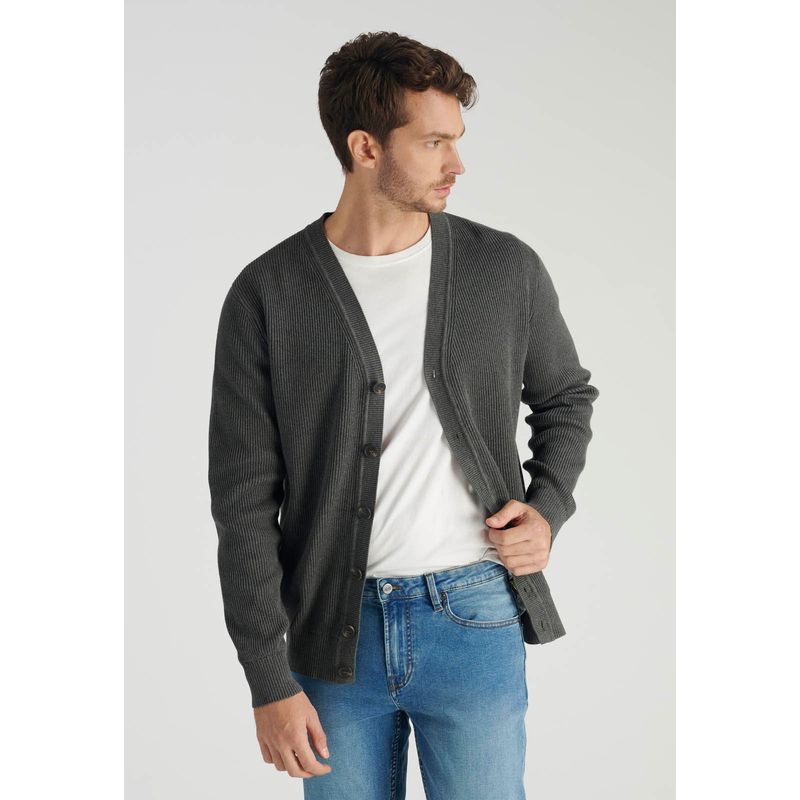 NEW MAN - Cardigan Oviedo Heritage Gris Newman