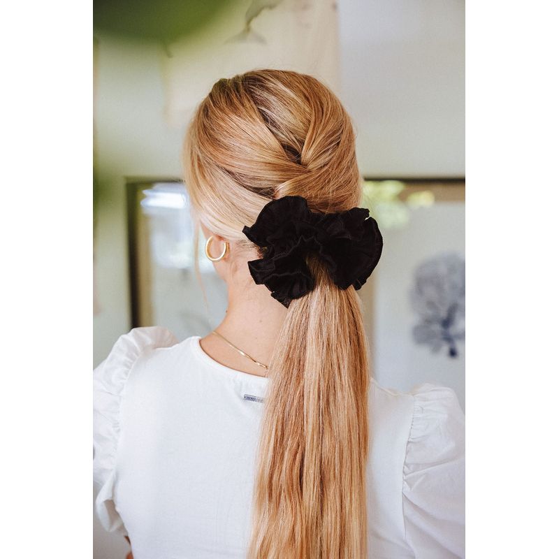 MANZA - Bambita Colet Scrunchie Negro Basic