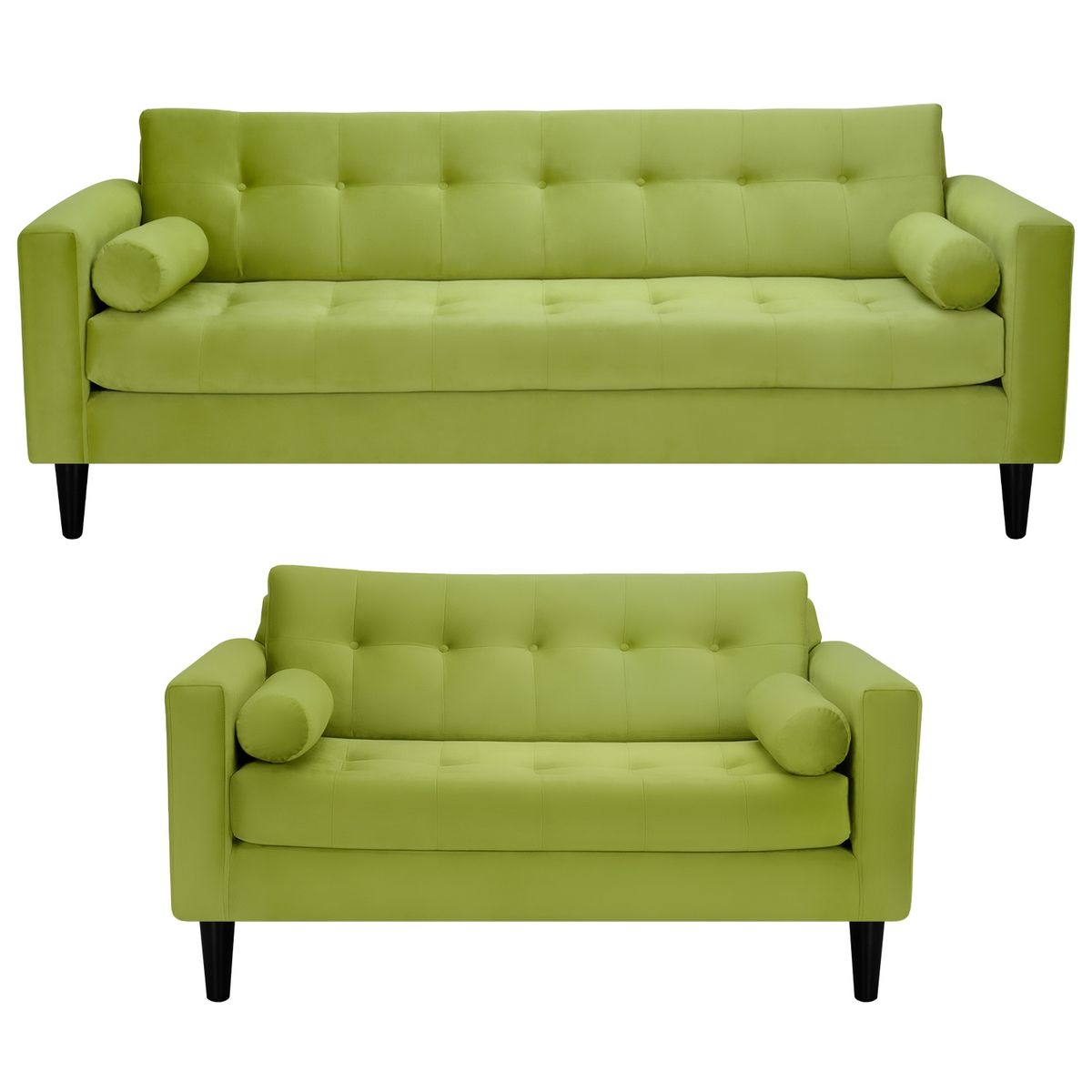 BODEVIR - Sofa Retro 3CG+2C Felpa 00 Pistacho