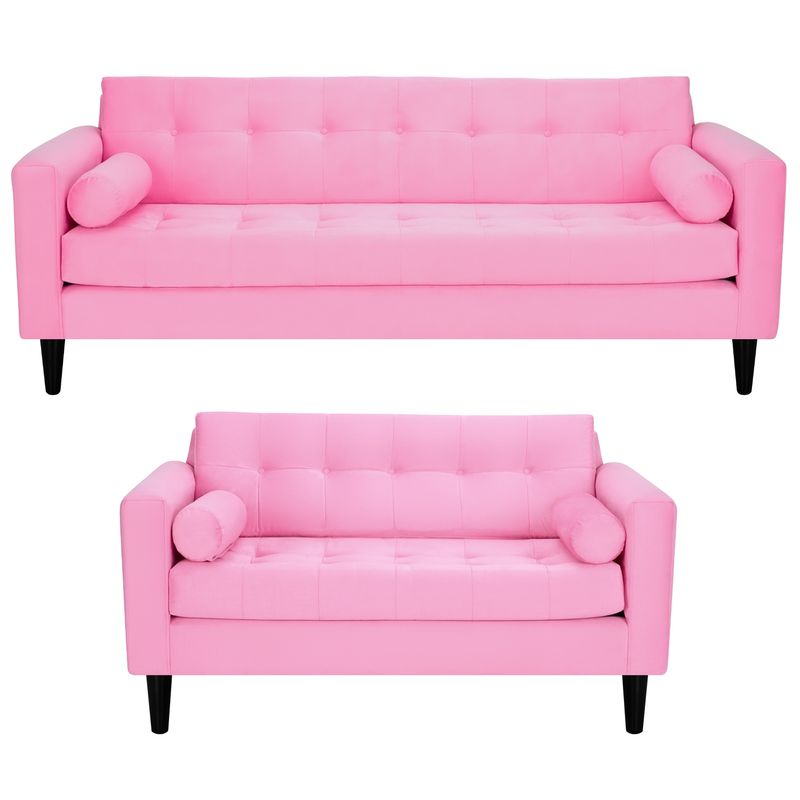 BODEVIR - Sofa Retro 3CG+2C Felpa 00 Rosado