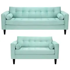 BODEVIR - Sofa Retro 3CG+2C Felpa 00 Verde Agua