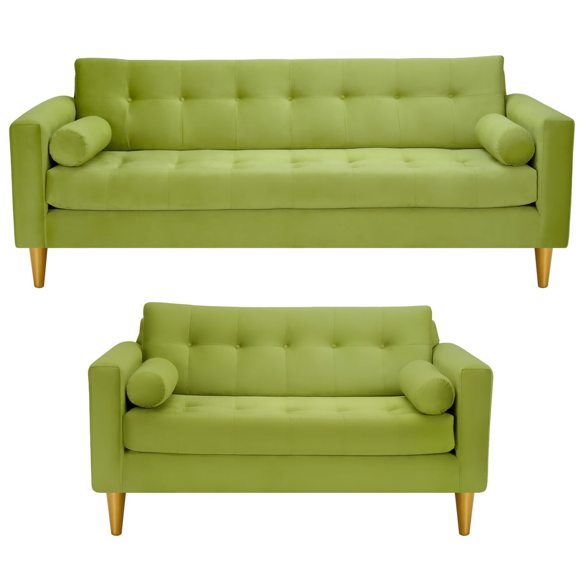 BODEVIR - Sofa Retro 3CG+2C Felpa 01 Pistacho