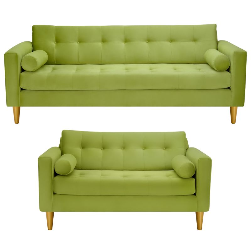 BODEVIR - Sofa Retro 3CG+2C Felpa 01 Pistacho