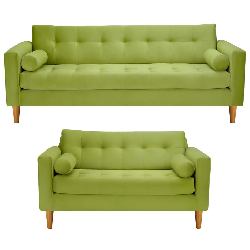 BODEVIR - Sofa Retro 3CG+2C Felpa 04 Pistacho