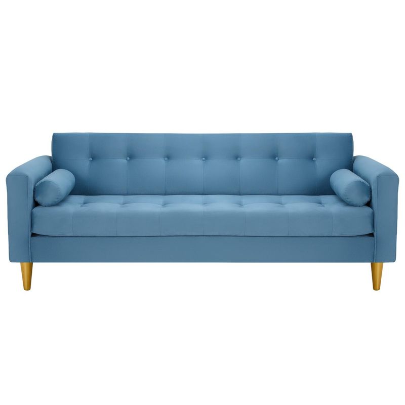 BODEVIR - Sofa Retro 3CG Felpa 01 Azul Petroleo