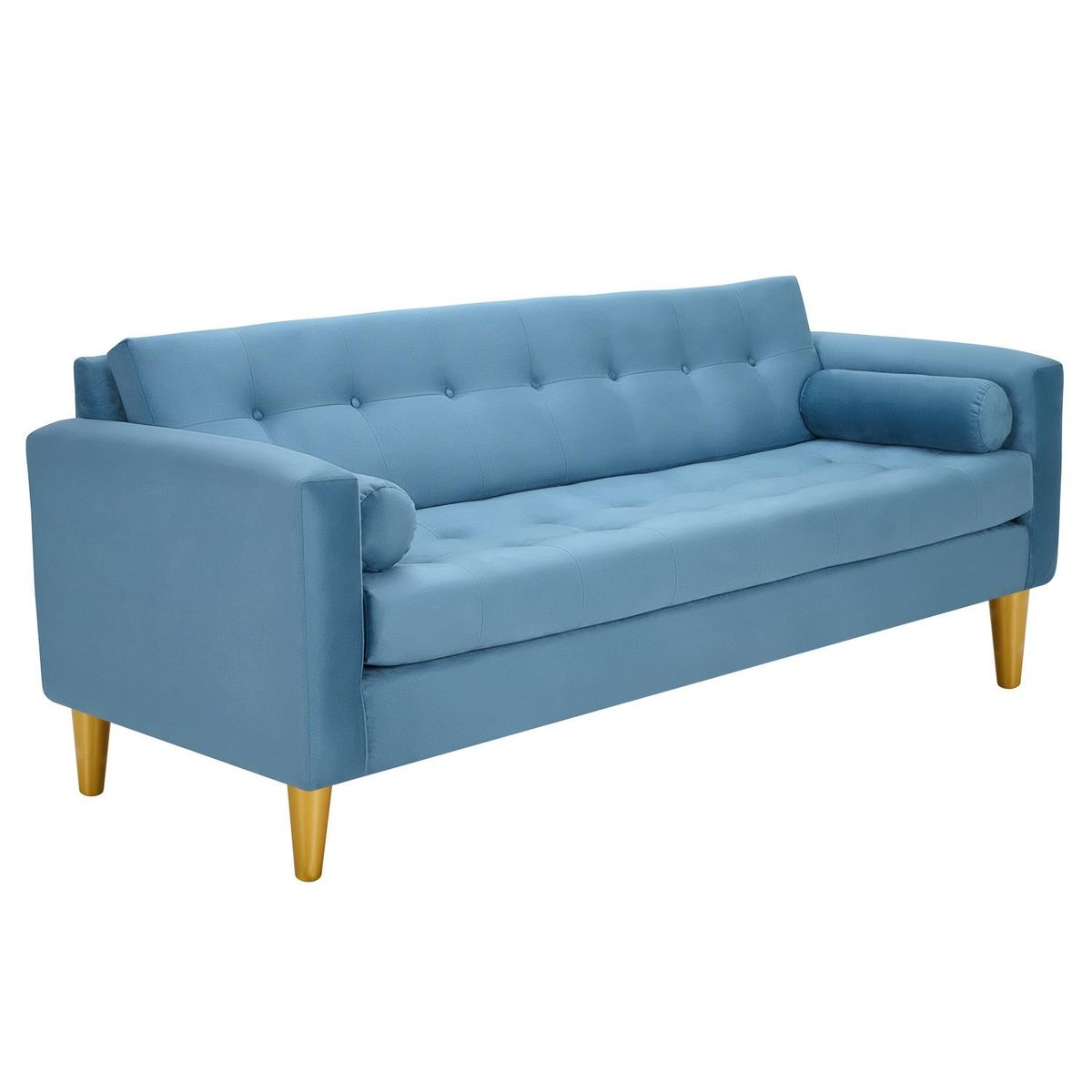 BODEVIR - Sofa Retro 3CG Felpa 01 Azul Petroleo