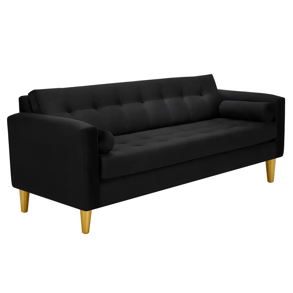 BODEVIR - Sofa Retro 3CG Felpa 01 Negro