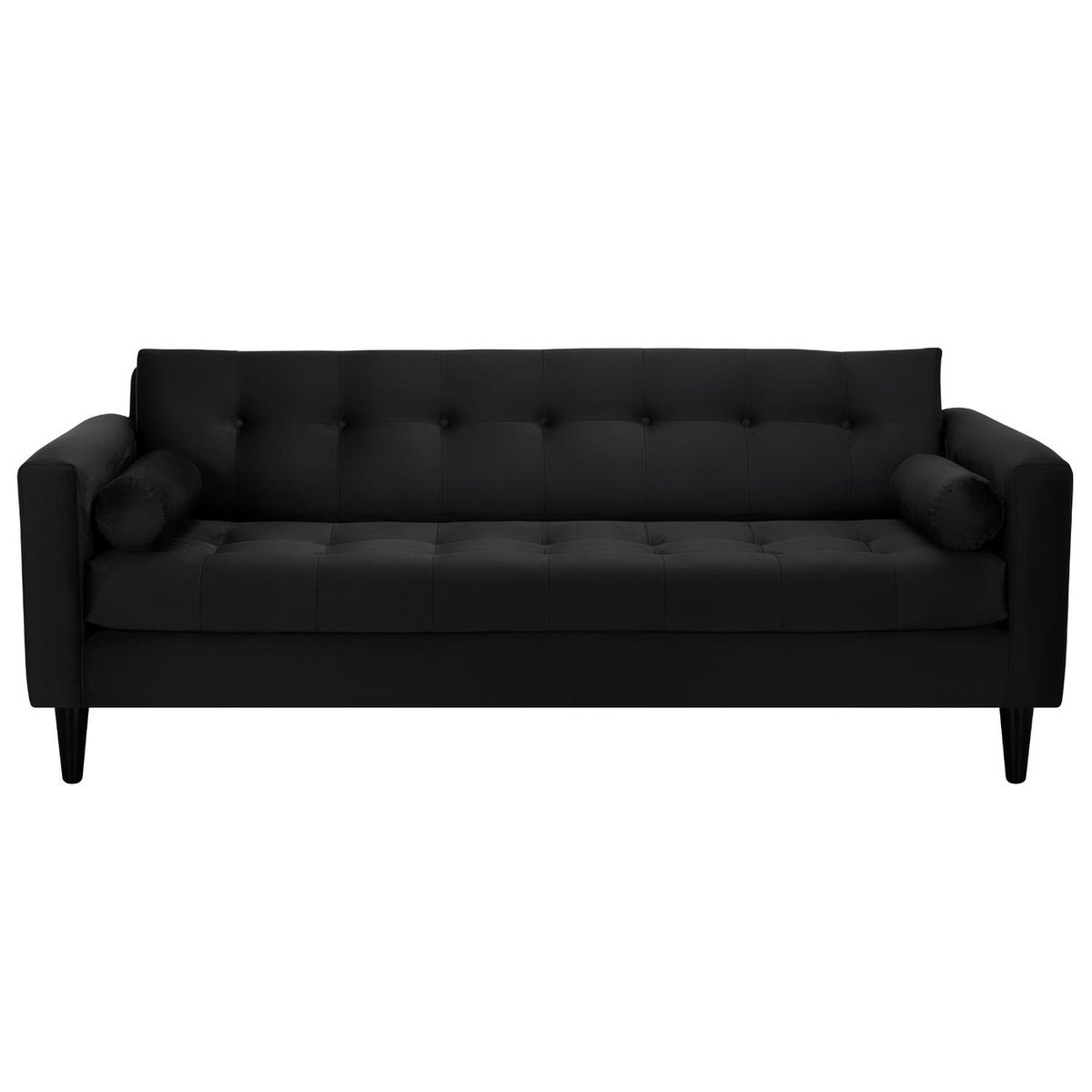BODEVIR - Sofa Retro 3CG+1+1 Felpa 00 Negro