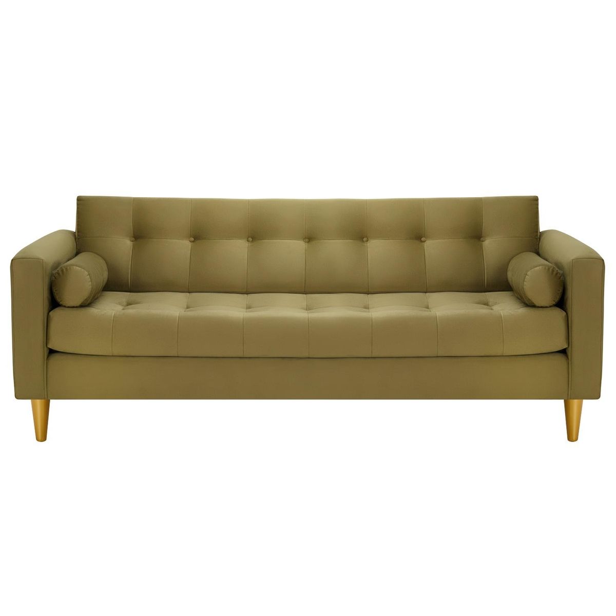 BODEVIR - Sofa Retro 3CG+1+1 Felpa 01 Verde Musgo