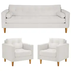BODEVIR - Sofa Retro 3CG+1+1 Felpa 04 Crudo