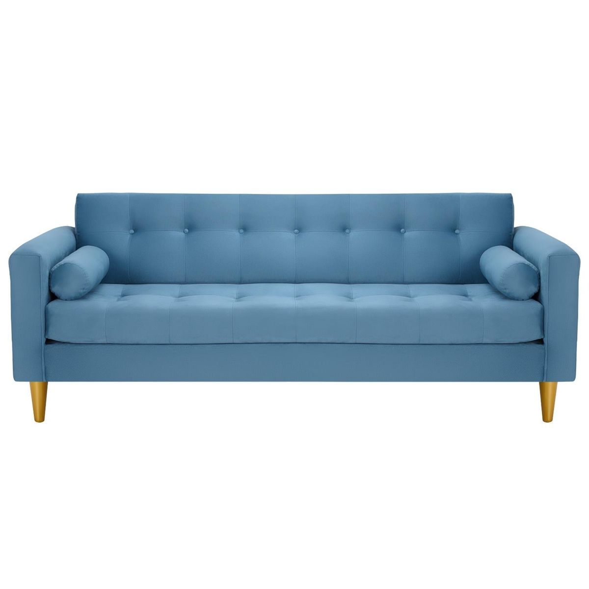 BODEVIR - Sofa Retro 3CG+1+1 Felpa 01 Azul Petroleo