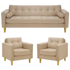 BODEVIR - Sofa Retro 3CG+1+1 Felpa 01 Beige