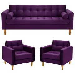 BODEVIR - Sofa Retro 3CG+1+1 Felpa 04 Morado