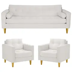 BODEVIR - Sofa Retro 3CG+1+1 Felpa 01 Crudo
