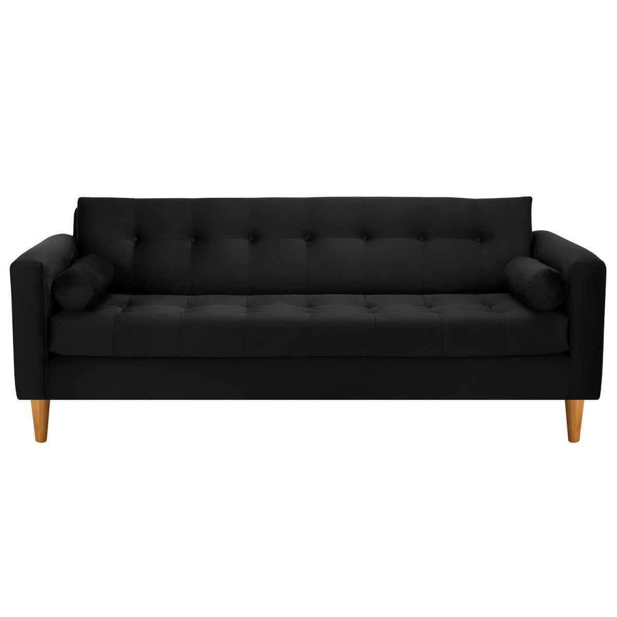 BODEVIR - Sofa Retro 3CG+1+1 Felpa 04 Negro