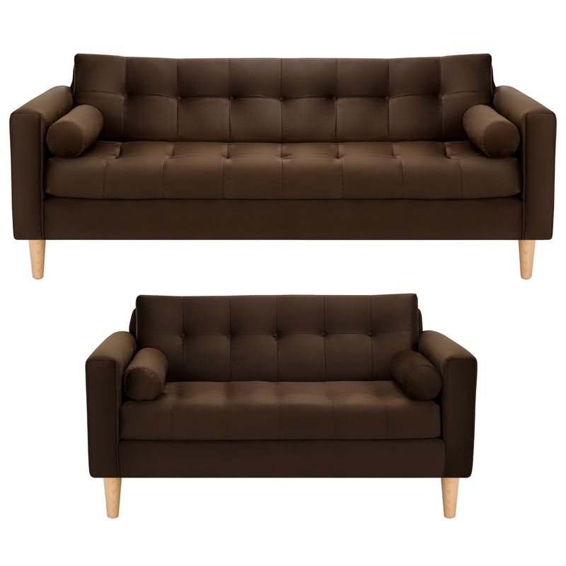 BODEVIR - Sofa Retro 3CG+2C Felpa 05 Chocolate