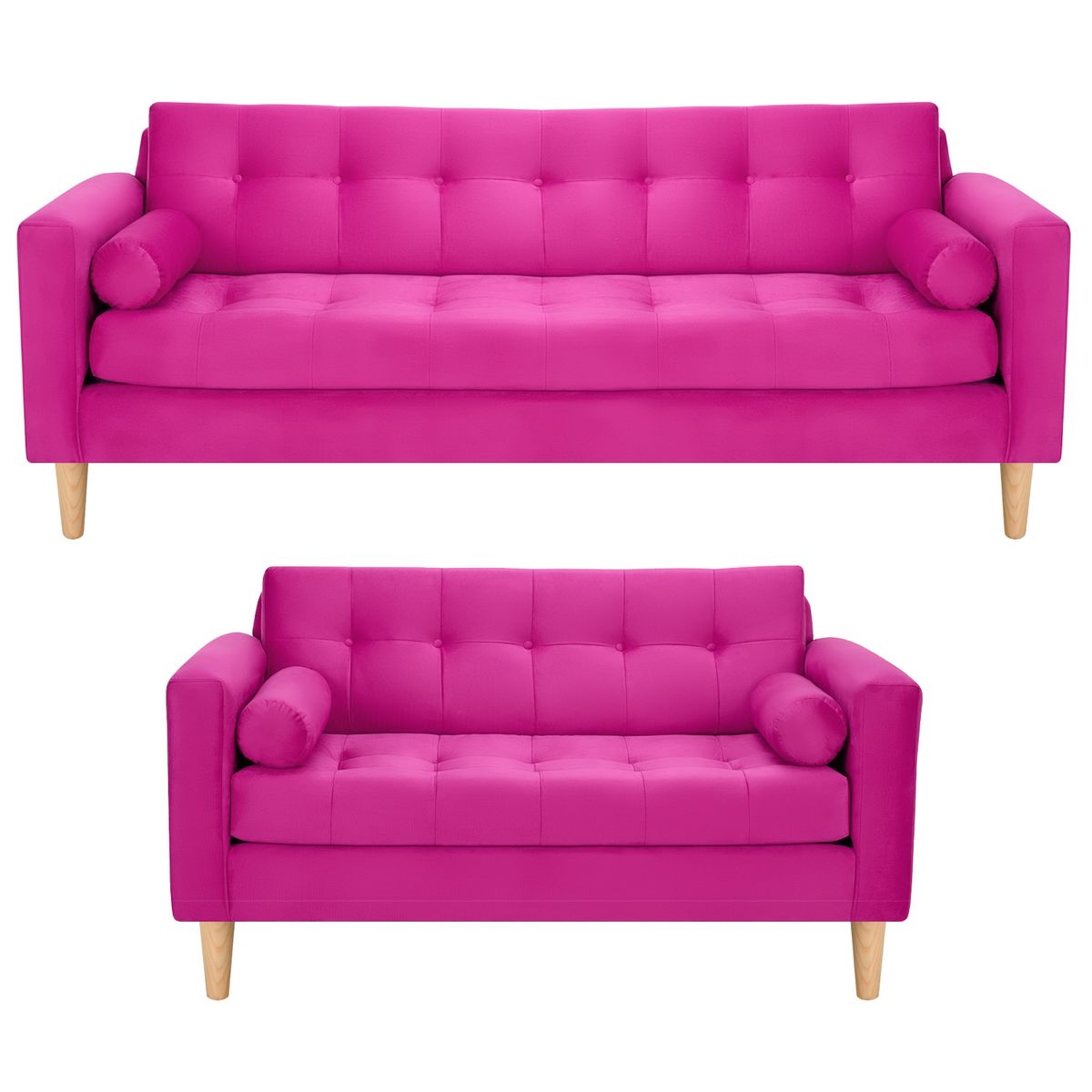 BODEVIR - Sofa Retro 3CG+2C Felpa 05 Fucsia
