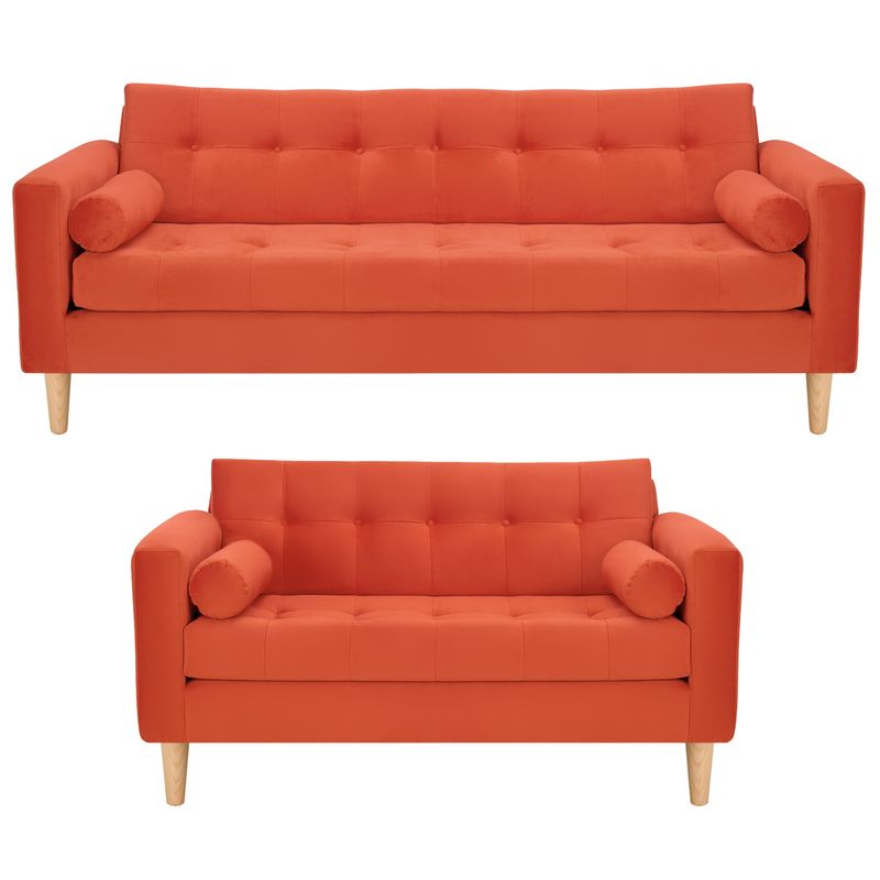 BODEVIR - Sofa Retro 3CG+2C Felpa 05 Naranja