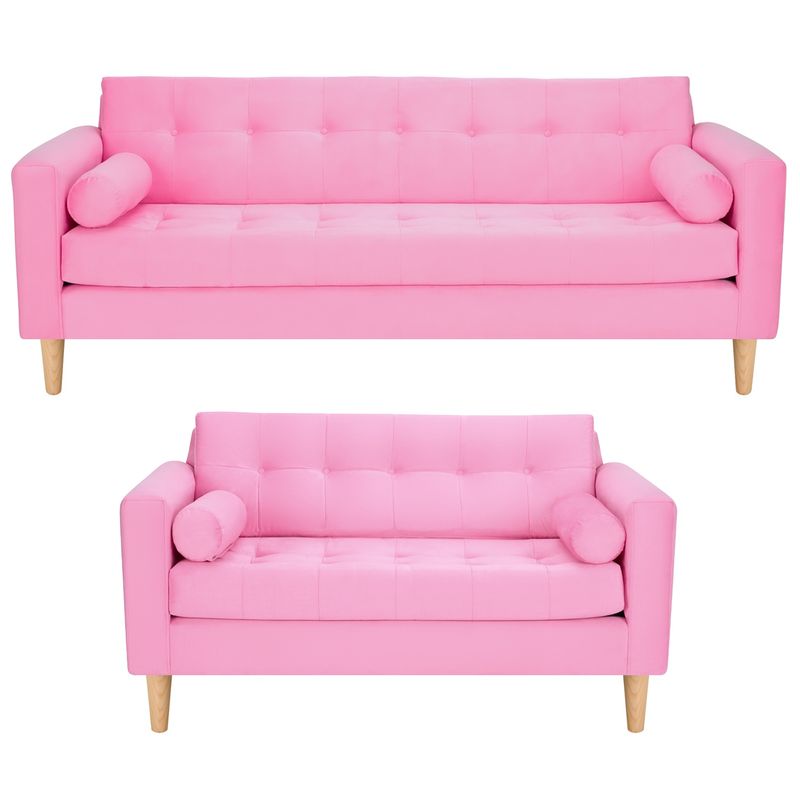 BODEVIR - Sofa Retro 3CG+2C Felpa 05 Rosado