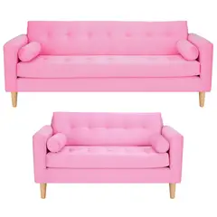 BODEVIR - Sofa Retro 3CG+2C Felpa 05 Rosado