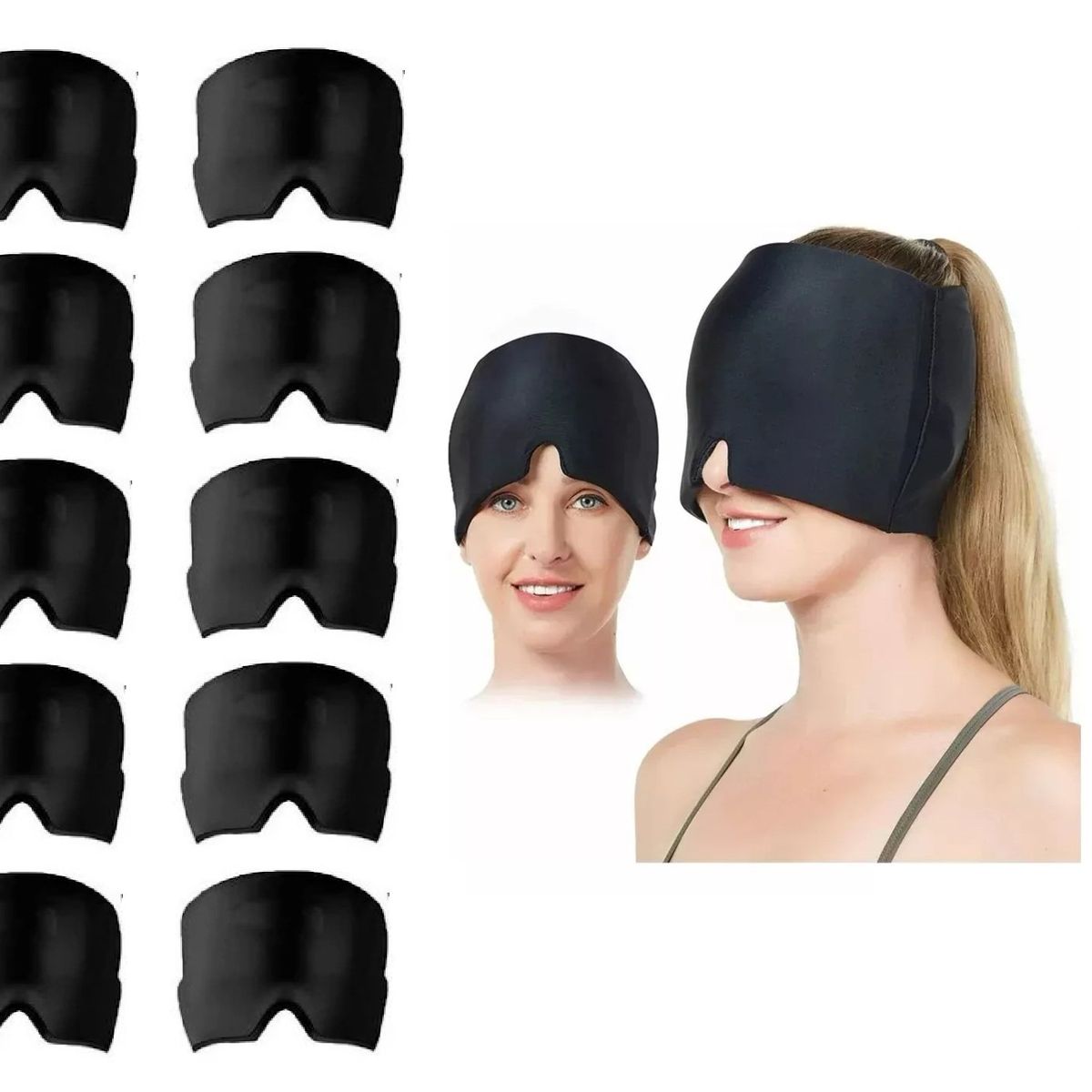 GENERICO - Pack X10 Gorro Gel Alivio De Migraña Frío Calor Dolor Cabeza