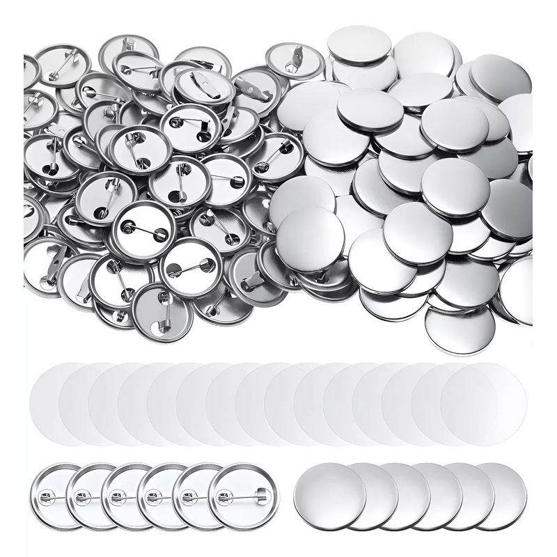 MUNDO MAGIA - Pack De 200 Chapitas Alfiler Metalicas Base + Película 37mm