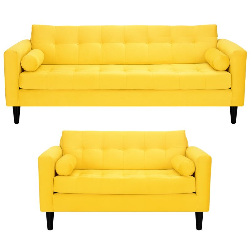 BODEVIR - Sofa Retro 3CG+2C Felpa 00 Amarillo