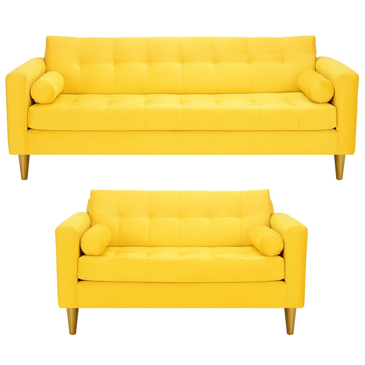 BODEVIR - Sofa Retro 3CG+2C Felpa 01 Amarillo