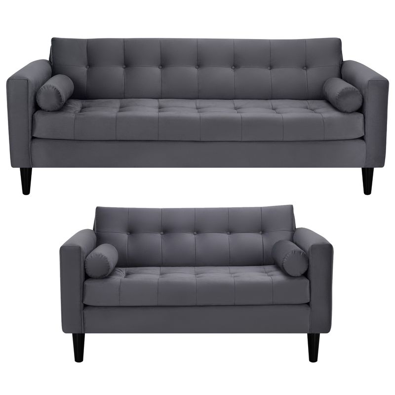 BODEVIR - Sofa Retro 3CG+2C Felpa 00 Gris