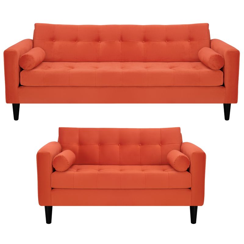 BODEVIR - Sofa Retro 3CG+2C Felpa 00 Naranja