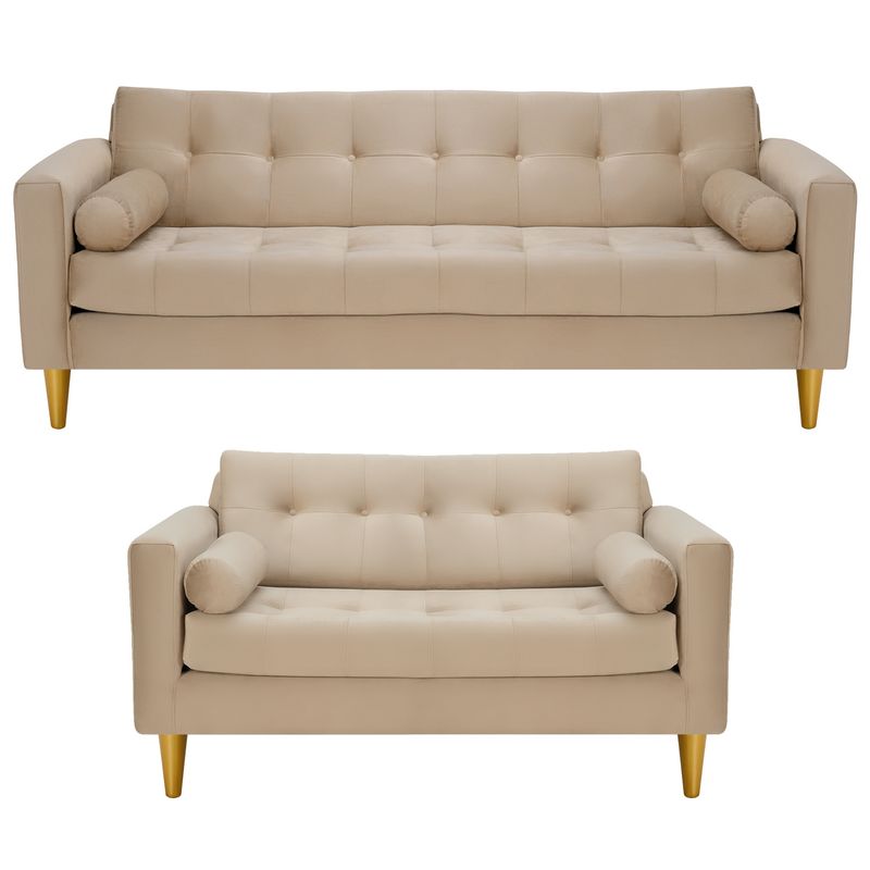 BODEVIR - Sofa Retro 3CG+2C Felpa 01 Beige