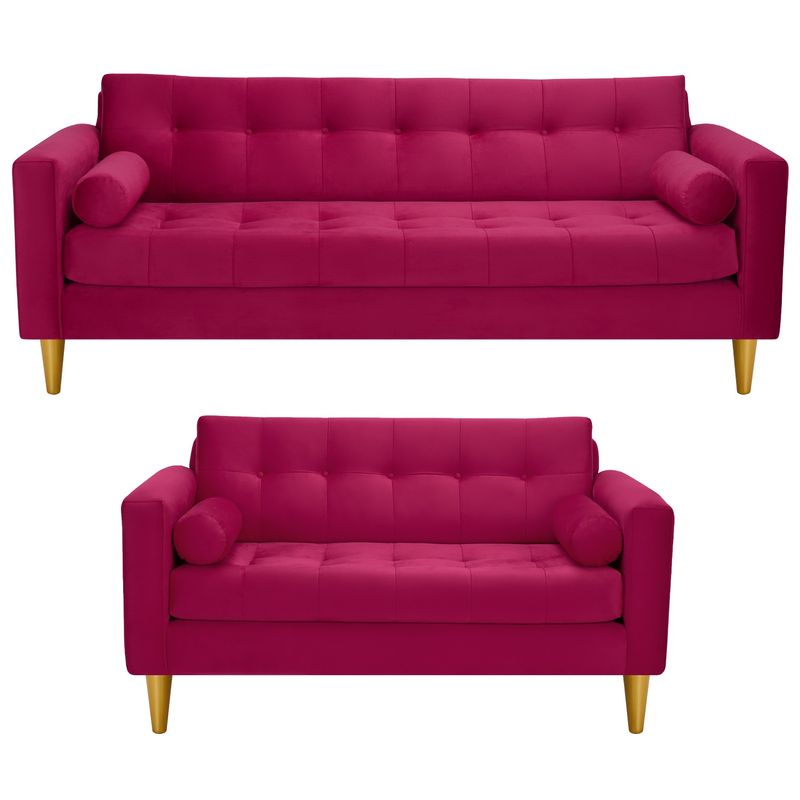 BODEVIR - Sofa Retro 3CG+2C Felpa 01 Burdeo