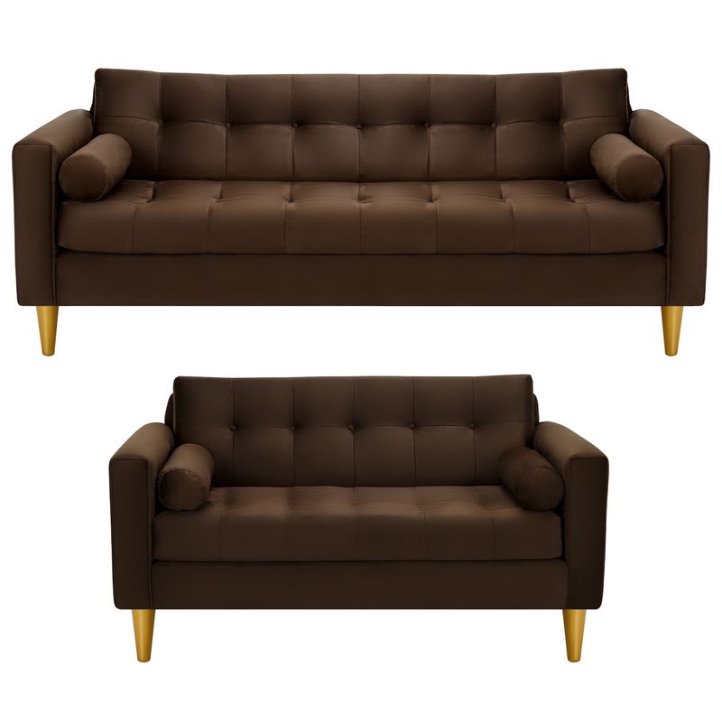 BODEVIR - Sofa Retro 3CG+2C Felpa 01 Chocolate