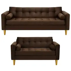 BODEVIR - Sofa Retro 3CG+2C Felpa 01 Chocolate