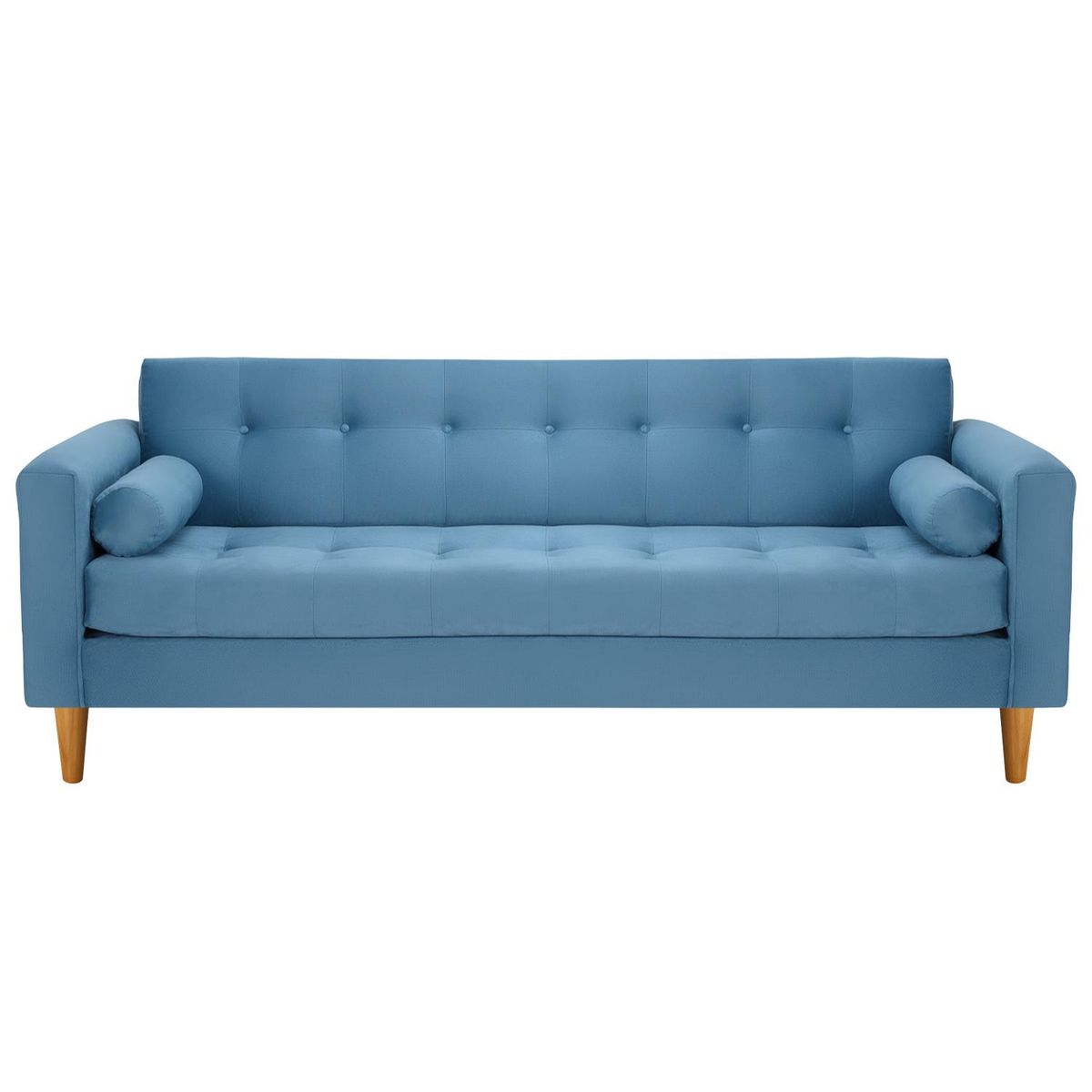 BODEVIR - Sofa Retro 3CG+2C Felpa 04 Azul Petroleo