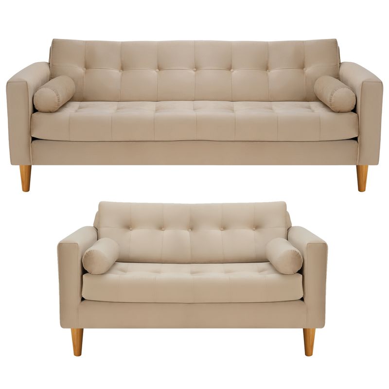 BODEVIR - Sofa Retro 3CG+2C Felpa 04 Beige