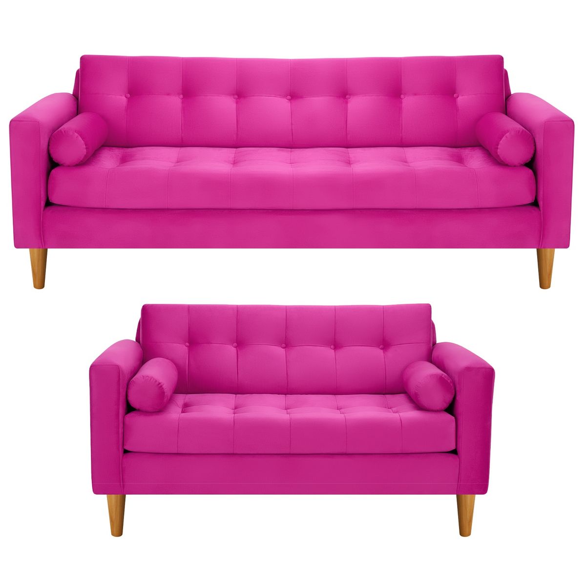 BODEVIR - Sofa Retro 3CG+2C Felpa 04 Fucsia