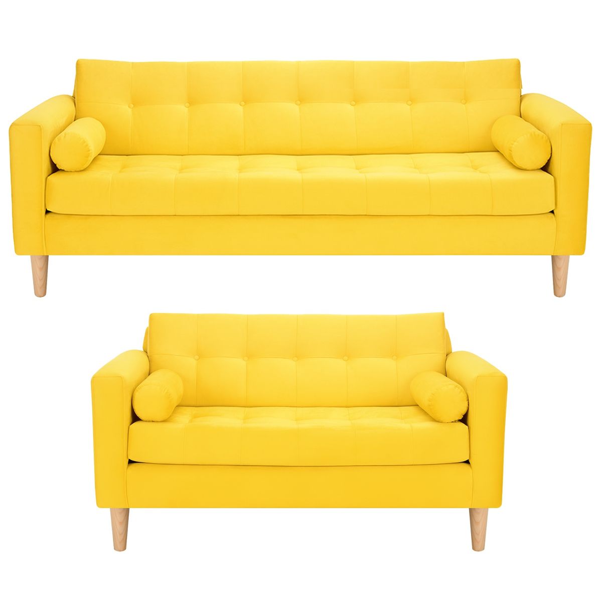 BODEVIR - Sofa Retro 3CG+2C Felpa 05 Amarillo