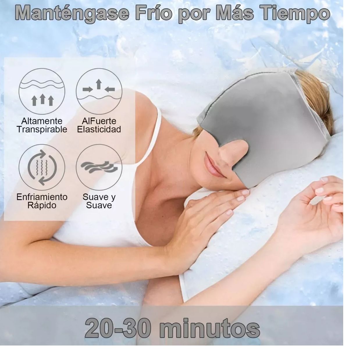 GENERICO - Pack X2 Gorro Gel Alivio De Migraña Frío Calor Color Rosa