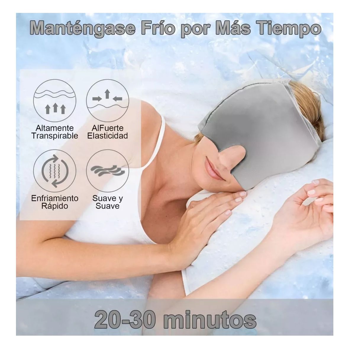 GENERICO - Pack X2 Gorro Gel Alivio De Migraña Frío Calor Color Rosa