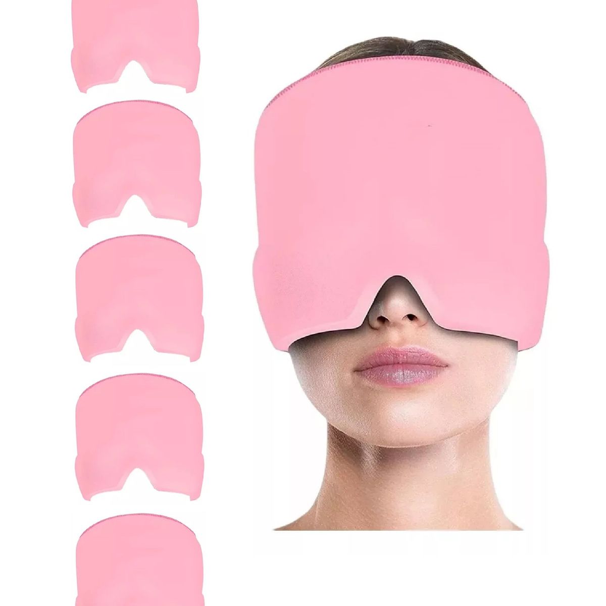 GENERICO - Pack X5 Gorro Gel Alivio De Migraña Frío Calor Color Rosa