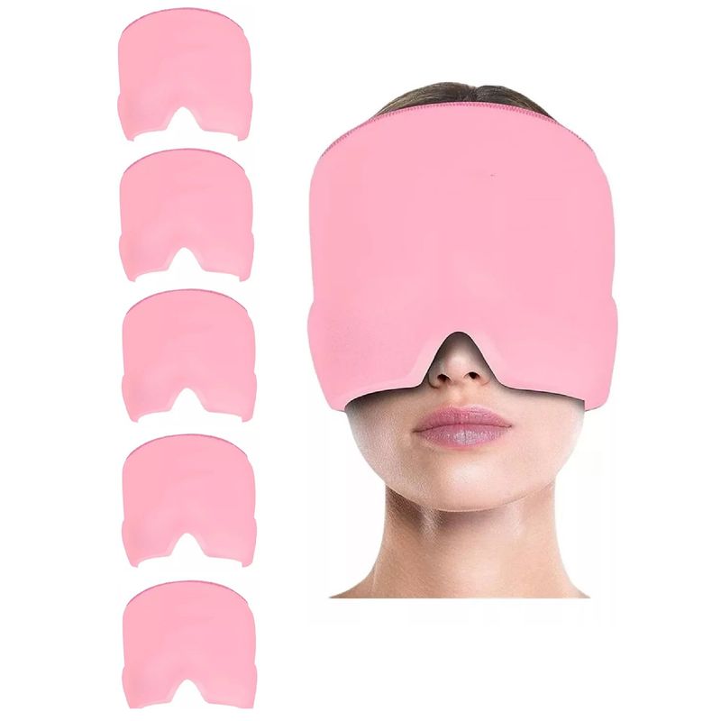 GENERICO - Pack X5 Gorro Gel Alivio De Migraña Frío Calor Color Rosa